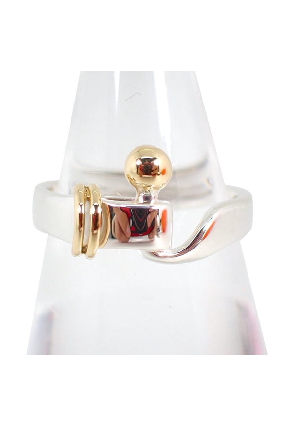 Pre-Owned TIFFANY 925 750 Hook & Eye Ring, size 12