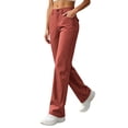 thumbnail image 5 of QQZ Straight Leg Dress Pants For Women, Mid Rise Button Zip Casual Work Trousers, Office Daily Commute Travel Outfits, 5 of 9