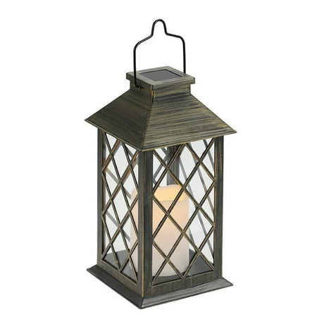 

Aousin Retro Lantern Candle Lamp LED Solar Light Garden Hanging Decoration (Cyan)