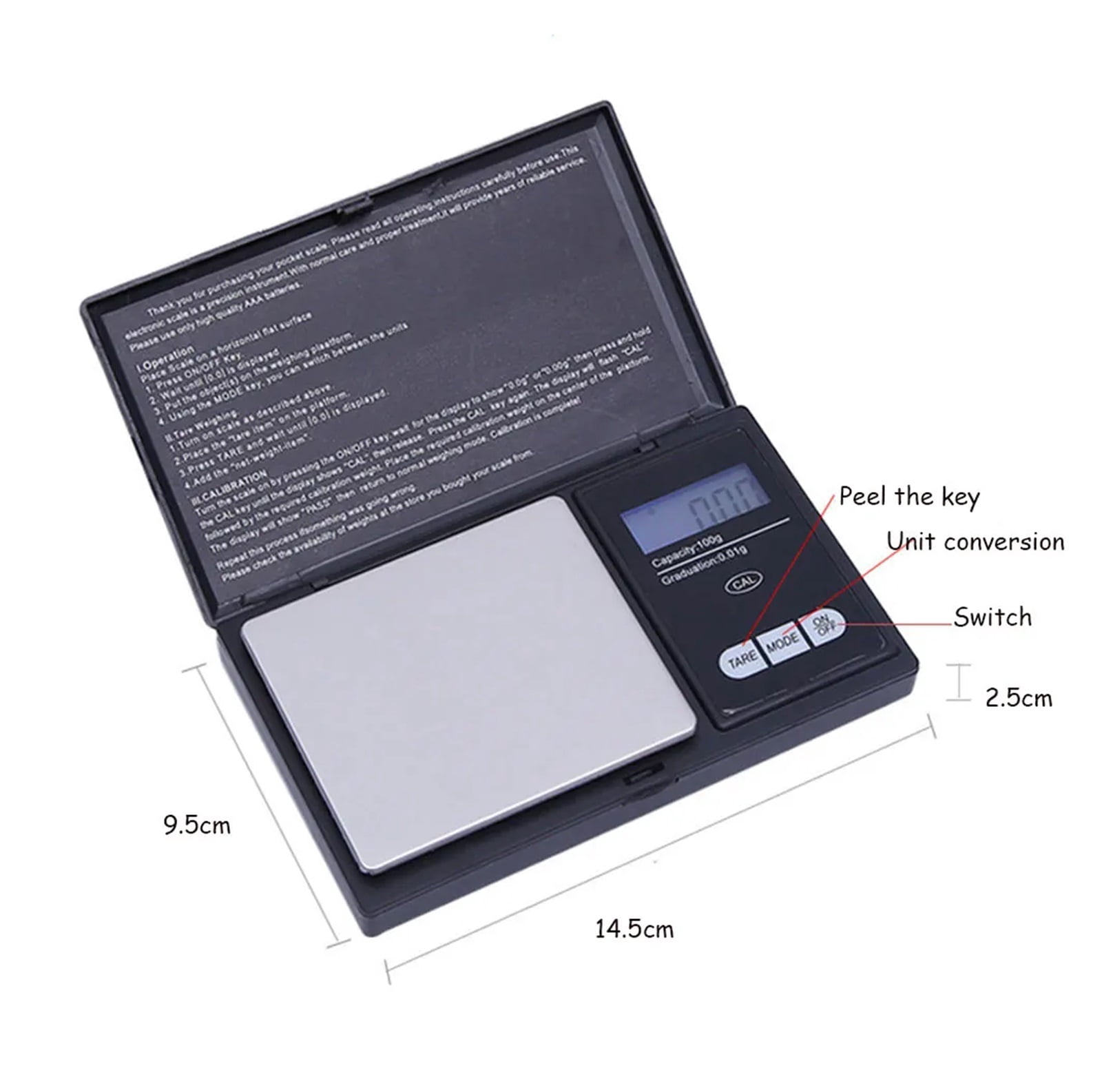 Jewelry Mini Stainless Steel Electronic Scale Digital Pocket Scale, Gold Gram Balance Weight Scale Portable Pocket Scale ,Simple Operation