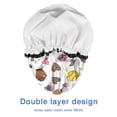 thumbnail image 4 of Shower Caps,Colorful Softball and Fashion Icons Pattern Waterproof Shower Cap for Women 4 Pieces,Double Reusable Hair Cover for Shower PEVA Elastic Stretch Hem, 4 of 7