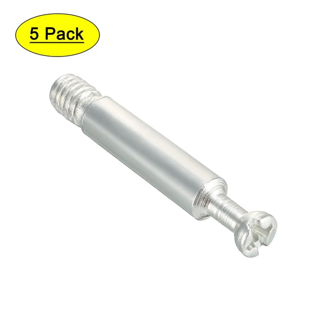 Conectores de muebles Uxcell M6 con rosca, herrajes metálicos, zincado, paquete de 5