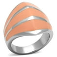thumbnail image 1 of TK822 - High polished (no plating) Stainless Steel Ring with Epoxy in Orange, 1 of 1