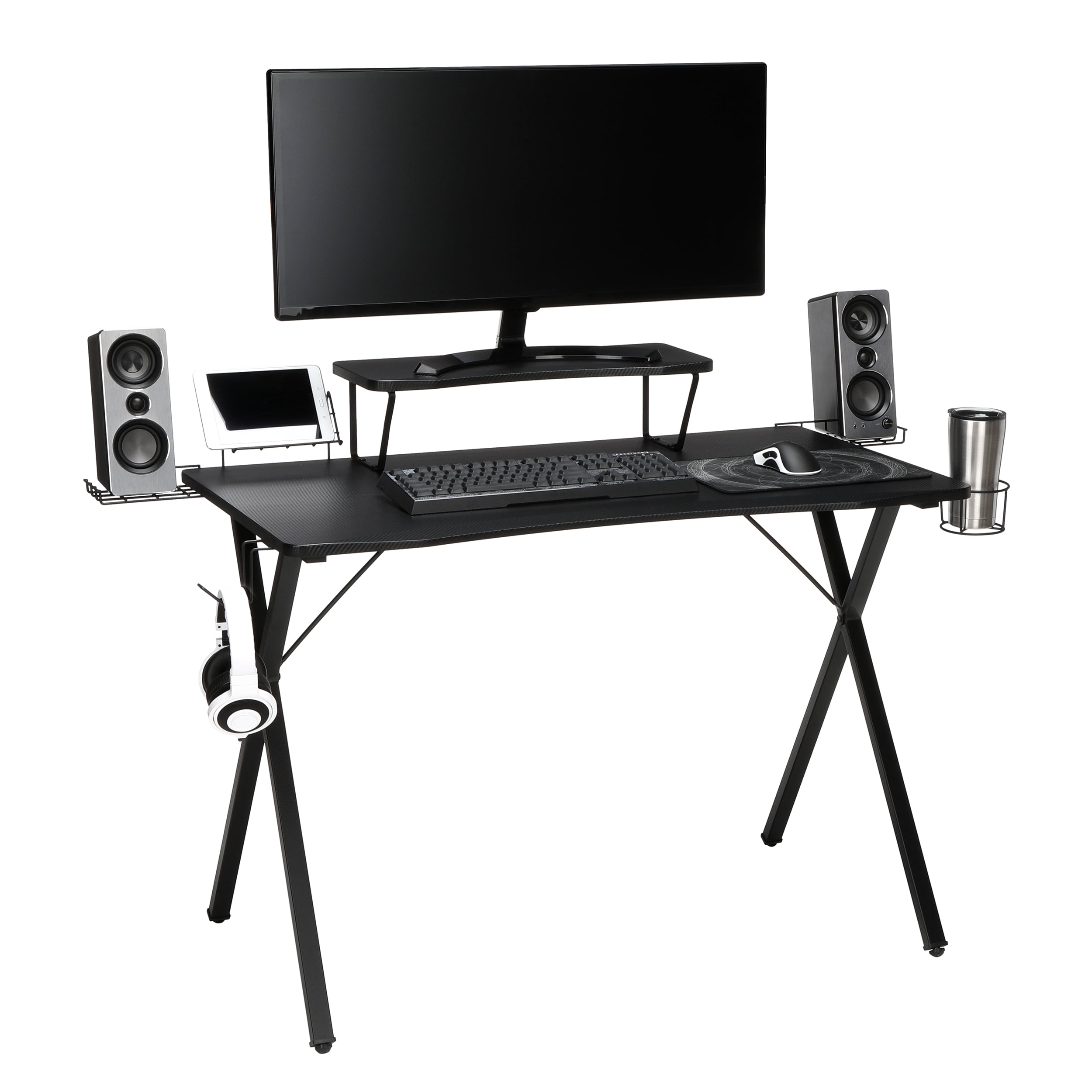 OFM Essentials Collection 55" Gaming Computer Desk, 35" Monitor Shelf