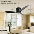 thumbnail image 7 of 42" Flush Mount Ceiling Fan without light, 3 Reversible Blades, with 6 Speeds Reversible DC Motor,Low Profile Ceiling Fan with no light for Living Room Kitchen Bedroom, 7 of 7