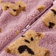 thumbnail image 4 of Maqroz Animal Print Boys Girls Fleece Jumpsuit Long Sleeve Hooded Romper Cute Cubby Graphic Loungewear with Zip, 4 of 8