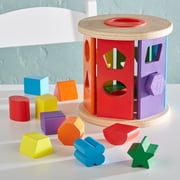 Melissa & Doug Match and Roll Wooden Shape Sorter Skill-Building Learning Toy With 13 Pcs