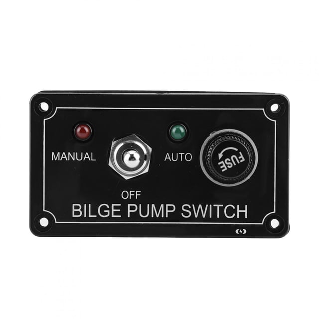 Panel de interruptores de bomba de sentina de 3 vías para 12V CC, barco, coche marino, ATV, yates, Manual/apagado/automático con indicador LED