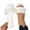 White, variant on Women Pearl Ruched Flat Slippers Square Open Toe Faux Leather Casual Summer Slip On Dressy Sandals, White