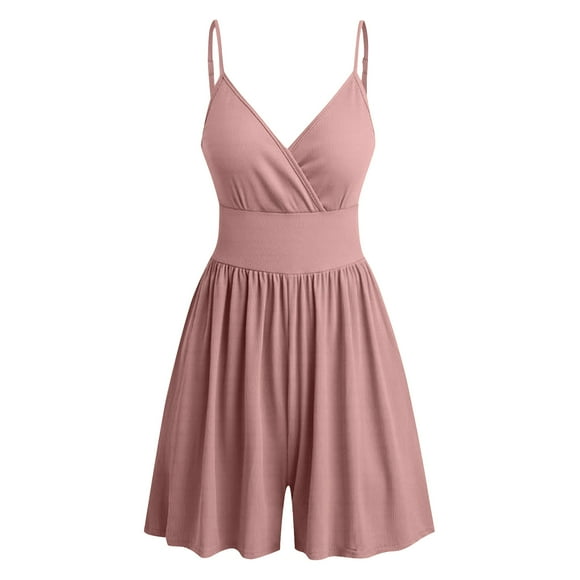 Up to 30% OFF,Womens Summer Casual Romper Sleeveless Athletic Trendy Short Jumpsuit,Sleeveless, Athletic design, Trendy romper, Casual and comfortable for summer Sporty Fit|Polyester,Spandex,Pink