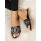 thumbnail image 2 of Rhinestone Decor Slide Sandals, Mules Pink Rhinestone Solid Color Women's Flat Sandals For Party, 2 of 4