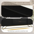 thumbnail image 6 of Churanty TV Stand Marble Top with Gold Frame Base, Sleek TV Stand with Fluted Glass, Contemporary Entertainment Center for TVs Up to 65", Black, 6 of 13