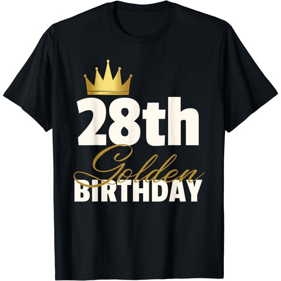 28th Golden Birthday Year Age Crown T-Shirt