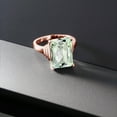 thumbnail image 4 of Gem Stone King 18K Rose Gold Plated Silver Green Prasiolite Ring for Women (6.60 Cttw, Emerald Cut Checkerboard 14X10MM, Gemstone Birthstone, Available in Size 5, 6, 7, 8, 9), 4 of 4