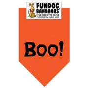 Fun Dog Bandana - Boo! (Halloween) - One Size Fits Most for Med to Lg Dogs, orange pet scarf