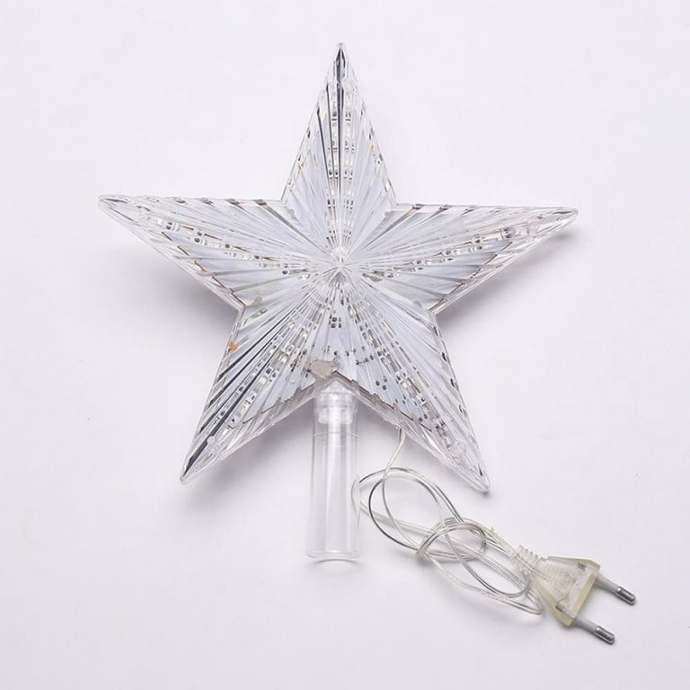 9 inch Light Up Tree Star Topper Lighted White Christmas Tree Topper for Christmas Decorations Ornaments Party Favors, Size: 22