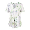 thumbnail image 3 of WISEFIN Women V-Neck Short Sleeve Floral Pullover Tunic T-Shirt Tops, 3 of 4
