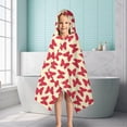 thumbnail image 6 of Red Butterfly Red Silhouette Pattern Hooded Bath Towel，50"x30" for Ages 3 To 12 Kids, Quick Dry Lightweight Soft Microfiber Hood Beach Towel Cover Up for Kids, 6 of 7