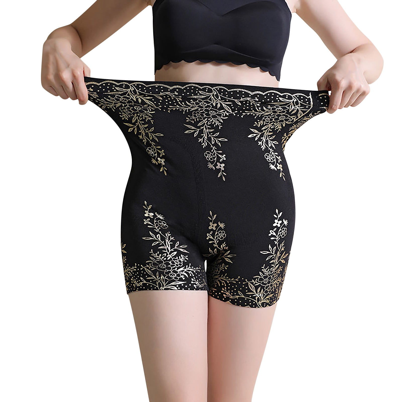 Women's Hot Stamping Pants Large Size High Waist Lifting Pants Ladies Boxer  Underwear Pants Size One Size