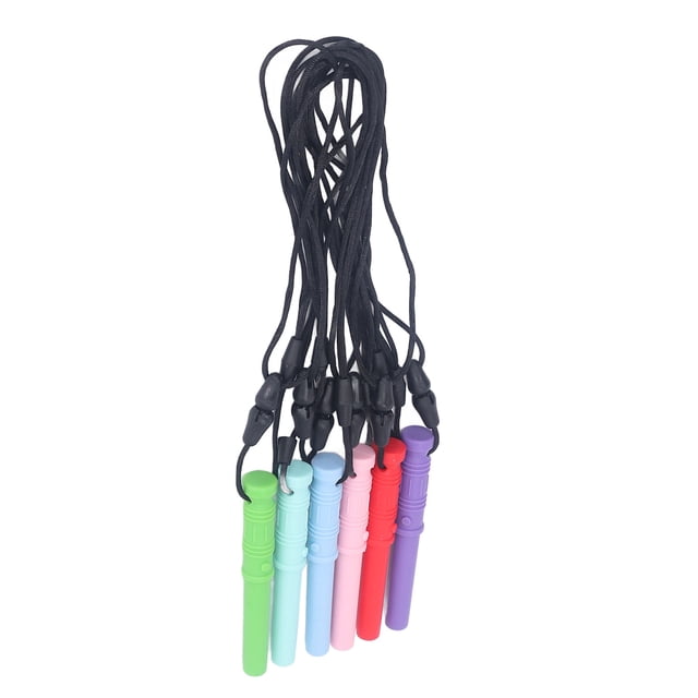 Collar masticable sensorial BuyWeek 6 piezas Cilíndrico de Silicona