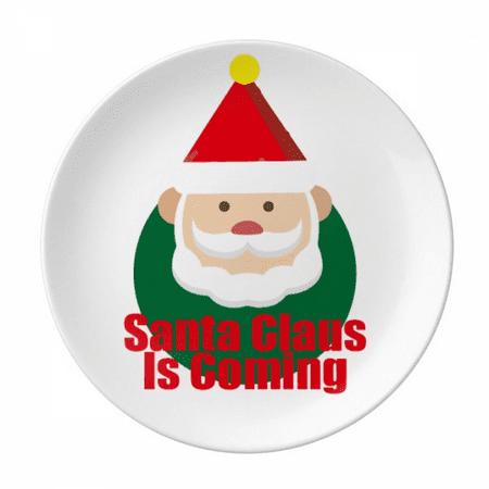 

Santa Claus Happy Plate Decorative Porcelain Salver Tableware Dinner Dish