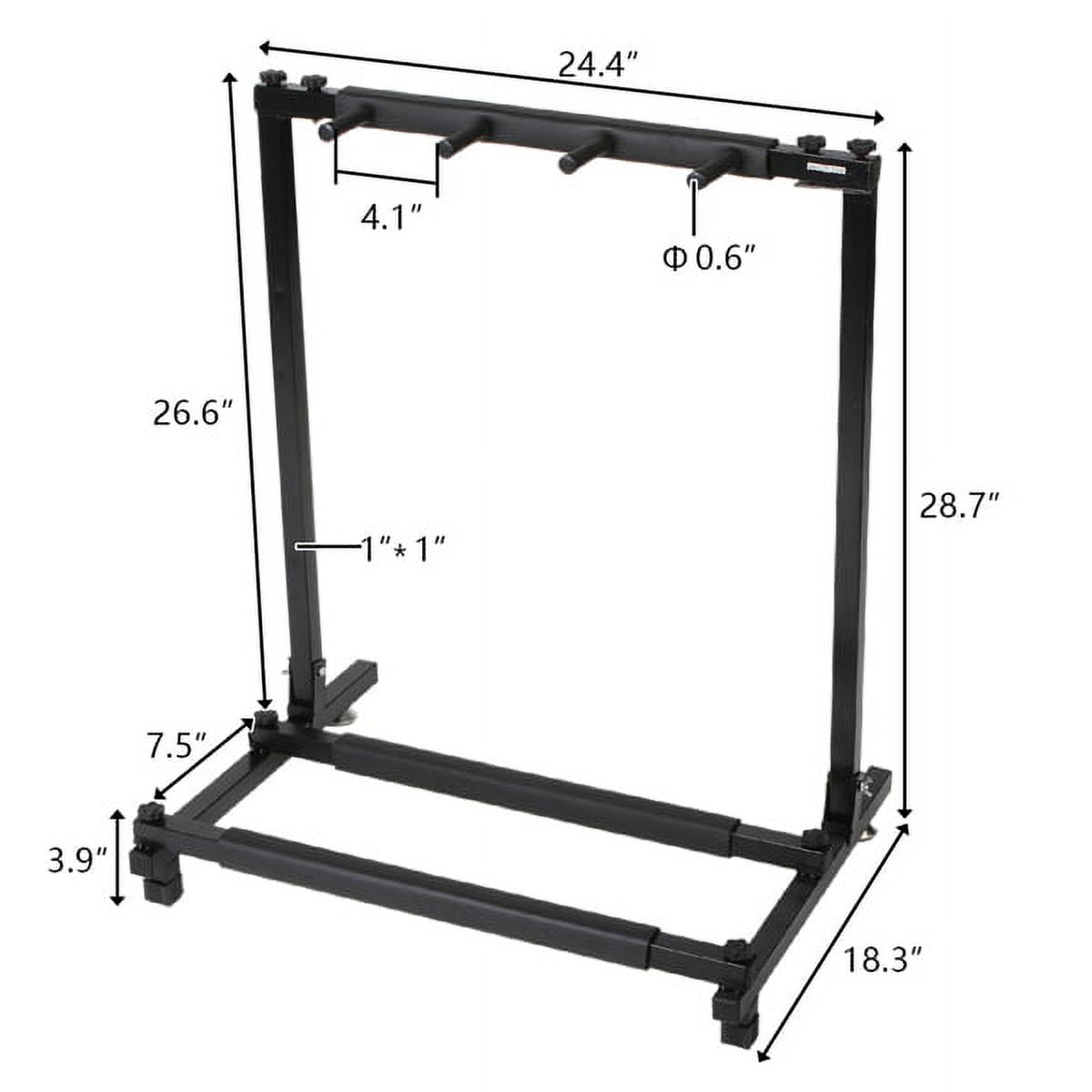Triple Folding Guitar Stand Rack, Holds 3 Guitars (Acoustic/Electric/Bass), Sturdy Iron Construction with Neoprene Rubber Protection