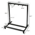 thumbnail image 2 of Triple Folding Guitar Stand Rack, Holds 3 Guitars (Acoustic/Electric/Bass), Sturdy Iron Construction with Neoprene Rubber Protection, 2 of 14