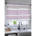 thumbnail image 5 of Sheer Curtains 54 Inch Length, Farm Fruits Semi Sheer Curtains Light Filtering Window Treatment, Watermelon Lemons Peach Pink Grey Striped Privacy Voile Drapes for Living Room Bedroom 52x54 Inch, 5 of 7