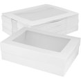 thumbnail image 1 of Paquete de 30 cajas para tartas con ventana, grandes cajas rectangulares blancas para galletas de panadería para golosinas, pasteles, postres, 1 of 4