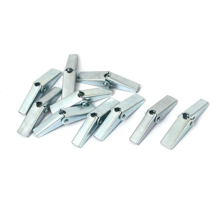Spring Loaded Wings Unique Bargains 40mm Length M3 Thread Spring Loaded Hollow Wall Anchor Wing Nuts 10 Pcs ()