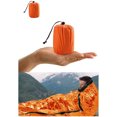 thumbnail image 1 of Saco de dormir de PE para viajes al aire libre, saco de dormir de emergencia, aislamiento térmico, impermeable, naranja, saco de dormir de primeros auxilios, 91x213cm ER, 1 of 5