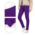 thumbnail image 5 of Girls Leggings Fleece Lined Solid Color Slim Stretchy Pants Soft Warm Tights, 5 of 7