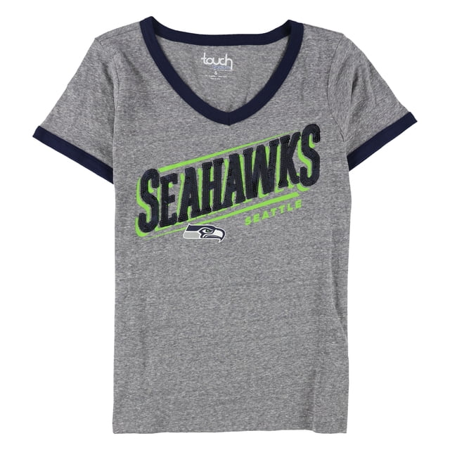 Touch Womens Seattle Seahawks Sequin Embellished T-Shirt, Grey, Medium