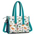 thumbnail image 2 of Teacher Tote Bag,Tropical Dinosaur Pattern Teacher Utility Tote Bag,Large Work Tote Bags for Women with Multiple Pockets,Top Zipper Closure,13.8x10.6x6.7 Inch, 2 of 5