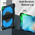 thumbnail image 6 of ELEHOLD Rugged Hybrid Case For iPad 6th Generation, with Built-in Kickstand 360° Rotating Handstrap Crossbody Shoulder Strap Shockproof Heavy Duty Case, Black+Blue, 6 of 10
