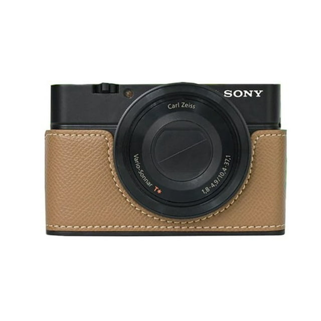 GadgetCom Étui Demi-Appareil Photo Compatible avec Sony RX100 VII 7 VI 6 V 5 IV 4, Étui de Protection en Cuir PU Antidérapant