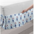 thumbnail image 2 of Pirates Bed Skirt, Pirate Cat in a Blue Sailor Suit on a Backdrop with Fishes and Dots Maritime, Elastic Bedskirt Dust Ruffle Wrap Around for Bedding Decor, 4 Sizes, Blue White Red, by Ambesonne, 2 of 2