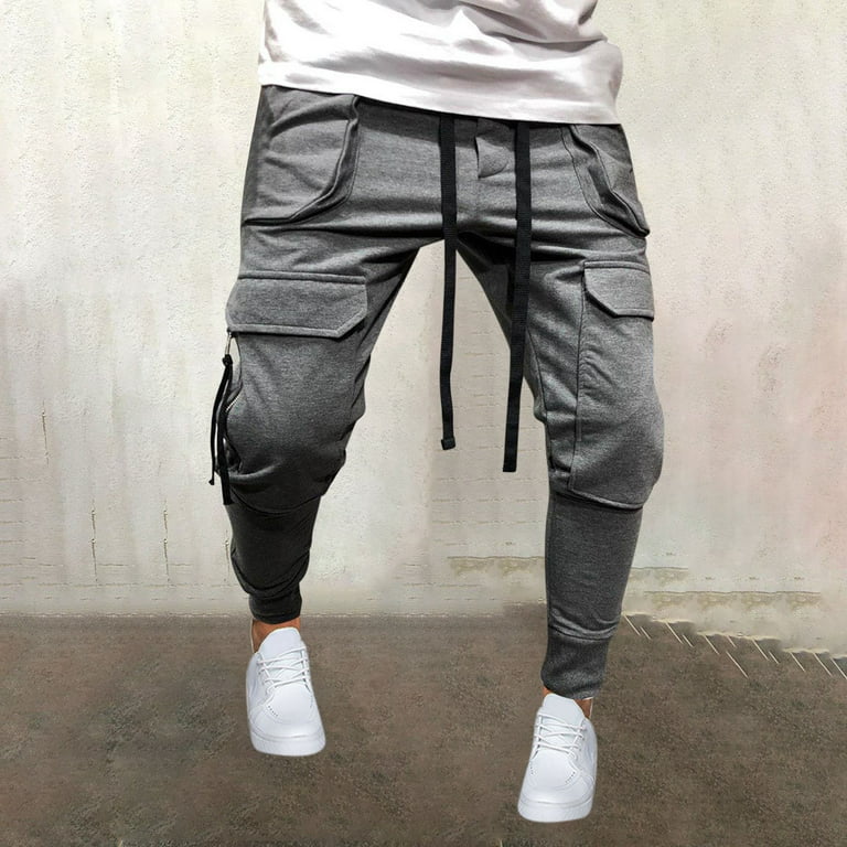 fartey Cargo Sweatpants for Men Casual Multi-Pockets Joggers Pants