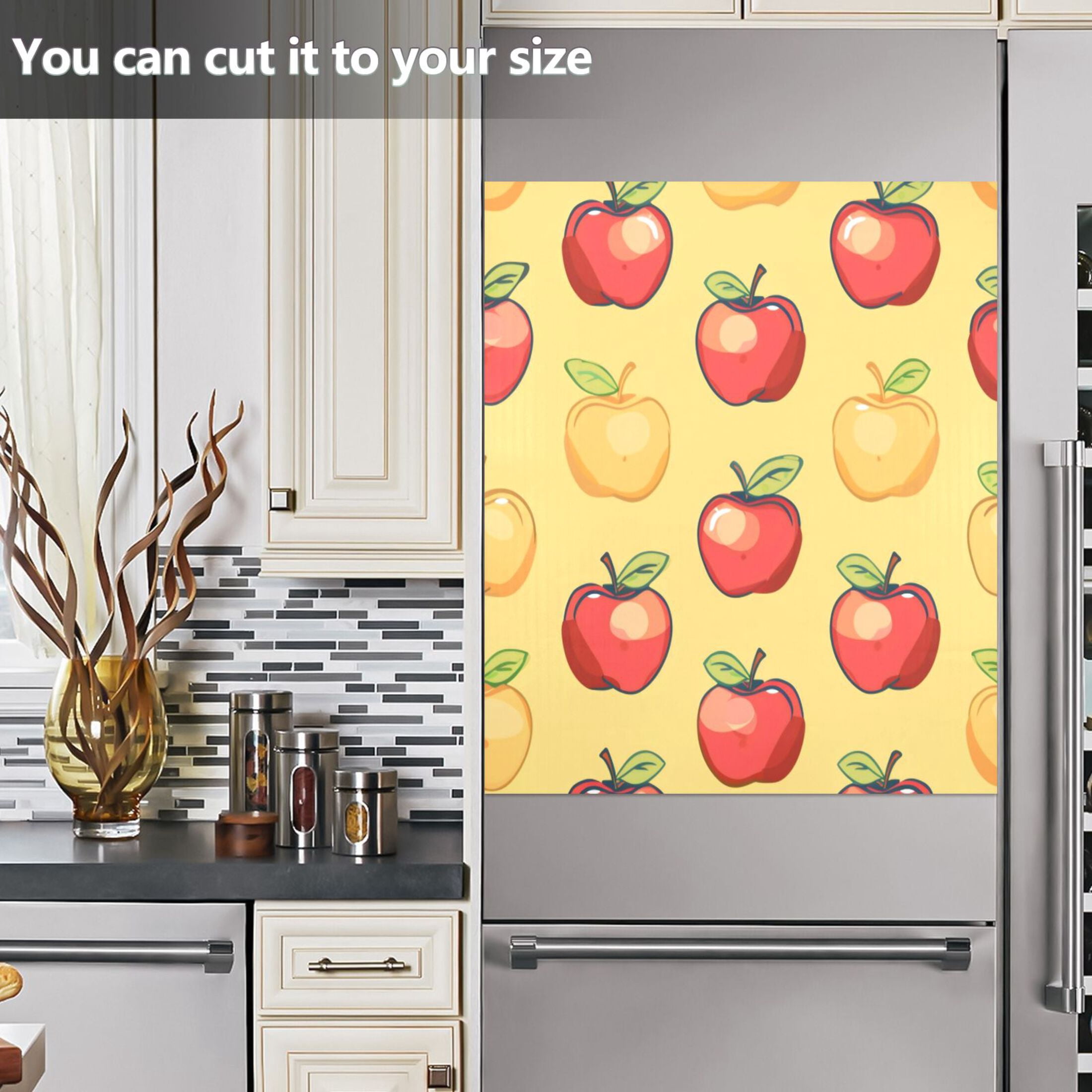 Dishwasher Magnetic Sticker 23x26 Inch Refrigerator Magnetic Sticker Washing Machine Magnetic Sticker Kitchen Panel Magnetic Sticker Home Decor Red and Yellow Apple