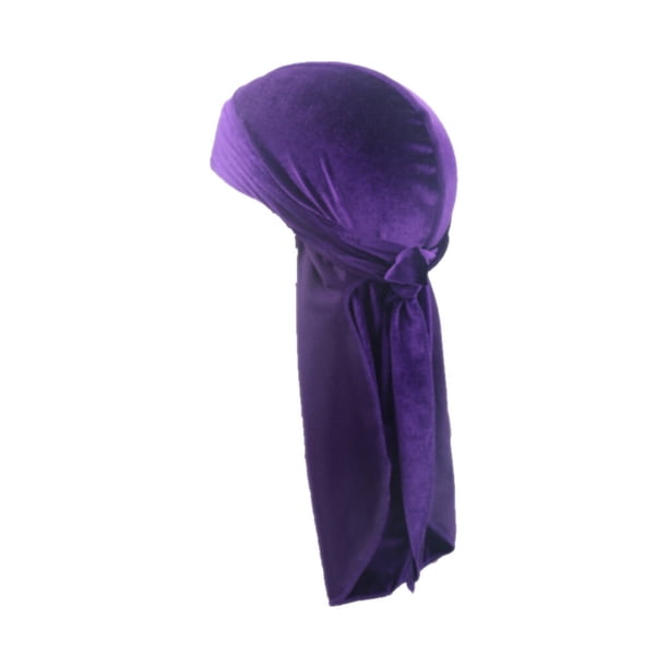 Qarigey 6 piezas Velour Headwraps Estilos bohemios Colores surtidos Color brillante Sombrero de pirata de lujo Cuidado del cabello Gorro para Sombreros Púrpura