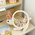 thumbnail image 6 of karymi Gift Basket with Handle Imitation Rattan Woven Small Flower Basket/storage Basket Fruit Picking/picnic Basket Rabbits-shaped Carrying Basket Bedroom Decor Home Decor Holiday Gifts, 6 of 6