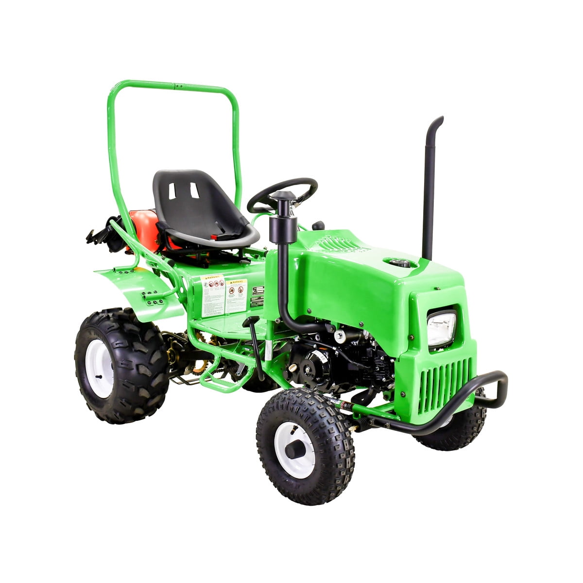 Massimo Mini Tractor 110cc 2WD Gas Go Kart – Kids & Youth Ride-On Utility Vehicle – Green