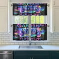 thumbnail image 3 of Color Game Console5.4 3-Piece Kitchen Curtains Set Kitchen Curtains Sets with Valance for Windows Rod Pocket Machine Washable Kitchen Decor Decorations (54"x18"+2x27.5"x24"), 3 of 6