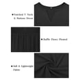 thumbnail image 4 of 3X Womens Tops Plus Size Fashion Short Sleeve Shirts Summer Button Up Loose Fit Dressy Notched Neck Tees Black, 4 of 6