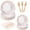 100PCS/White Rose Gold, variant on 100PCS Pink and Rose Gold Party Supplies Dots Tableware Set Serves 25, Rose Gold Dots Pink Paper Plates with Napkins and Plastic Forks for Birthday Wedding Christmas Cocktail Party Baby Shower