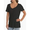 thumbnail image 5 of Women's Lightweight Short Sleeve V-Neck T-Shirt - Loose Fit Casual Summer Top, 5 of 6