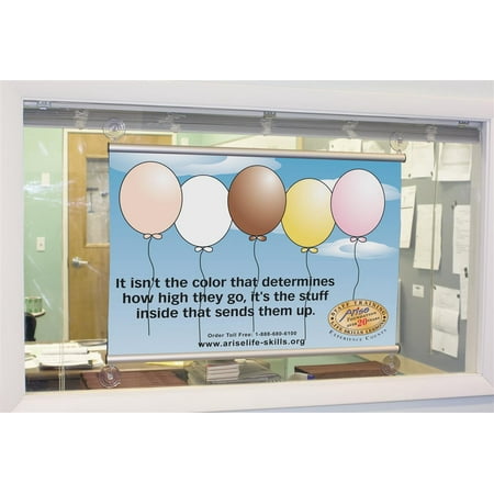 Unique Hanger Rail Cup aluminum poster holder rails for 36 graphics includes suction cups for attachment to glass