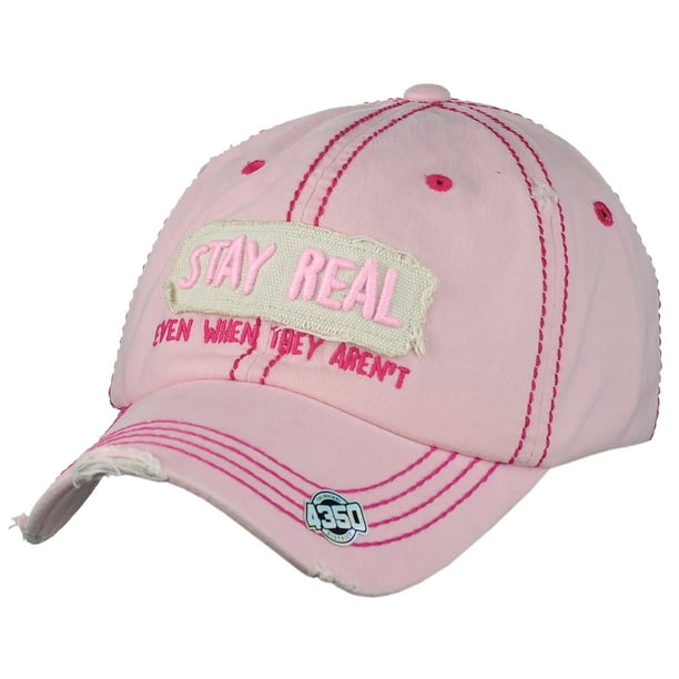 Unisex Vintage Distressed Patched Phrase Adjustable Baseball Dad Cap