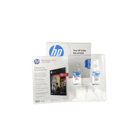 HP 64 Ink and Premium Plus Photo Paper Value Pack This package offers a convenient way to purchase 15 sheets of 8.5x11-inch Premium Plus Photo Paper  HP 64 Tri-color Original Ink Cartridge and HP 64 Black Original Ink Cartridge—in one  affordable set.