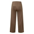 thumbnail image 5 of Bosanter Girls Wide Straight Leg Loose Jogger Sweatpants High Waisted Drawstring Baggy Pants Kids Wide Leg Long Trousers with Pockets, Brown 8-9Y, 5 of 5
